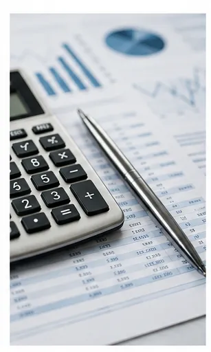 Calculator and pen on company financial statements during an insolvency assessment